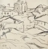 Sabin Popp, Techirghiol, 1927, creion pe hârtie