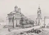 Auguste Raffet, Mănăstirea Sfinții Trei Ierarhi, 1840, litografie
