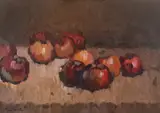 Constantin Mihăilescu, Natură statică cu mere, ulei pe carton