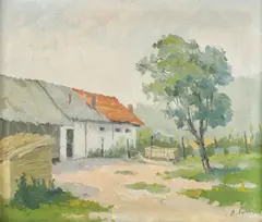 Bogdan Pietriș, Case la țară, ulei pe pânză