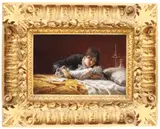 Roberto Fontana, Îmbrățișarea mamei, 1882, ulei pe pânză lipită pe carton