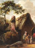 Cercul lui George Morland, Gospodărie în sudul Angliei, ulei pe lemn
