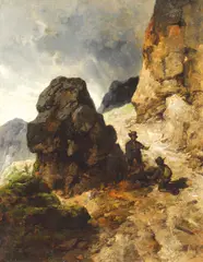 Pál Böhm, La vânătoare, 1885, ulei pe lemn
