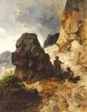 Pál Böhm, La vânătoare, 1885, ulei pe lemn