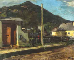 Endre (Andrei) Litteczky, Uliță la Baia Mare, ulei pe carton