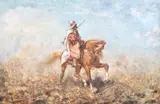 Heinrich Maria Staackmann, Călăreț arab, 1893, ulei pe lemn