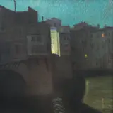 Gyula Merész Müller, Noapte la Veneția, 1918, ulei pe pânză