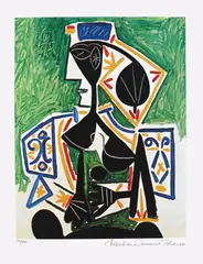 Pablo Picasso, Femeia în verde, cromolitografie