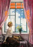 Muza by Mişu Teişanu, pastel pe hârtie lipită pe carton, sold Sep 2019
