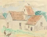 Case în Bretania by Theodor Pallady, acuarelă și creion pe hârtie, sold Sep 2019