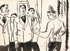 Instrucție by Iosif Iser, tuș și laviu pe hârtie, sold Sep 2019