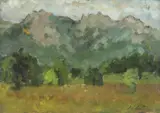 Pădure toamna by Henri Catargi, 1939, ulei pe carton, sold Sep 2019