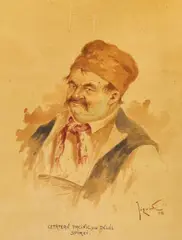 Constantin Jiquidi, Cetățean din Dealul Spirii, 1898, acuarelă pe hârtie