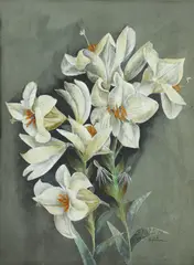 Crini by Angiolina Santocono, tempera pe hârtie lipită pe carton, sold Sep 2019