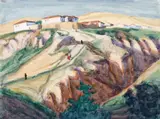 Balcic by Rodica Maniu, acuarelă și creion pe hârtie, sold Sep 2019
