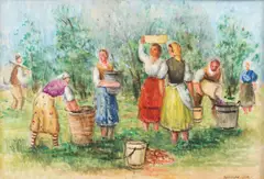 Gheorghe Ionescu Sin, Culesul murelor, tempera pe hârtie lipită pe carton