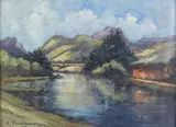 Nicolae Alexandrescu, Pe malul lacului, 1939, ulei pe placaj