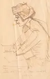 Fumătoarea by Theodor Pallady, laviu pe hârtie, sold Sep 2019