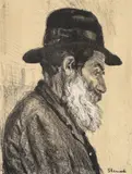 Evreu cu pălărie by Jean Alexandru Steriadi, 1908, litografie, sold Sep 2019