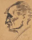 Theodor Pallady, Profil de bărbat, tuș și laviu pe hârtie lipită pe carton