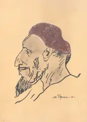 Turc by Stefan Popescu, 1923, tuș, cărbune și acuarelă pe hârtie, sold Sep 2019