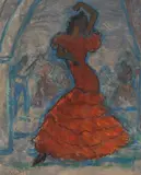 Paul Scorţescu, Flamenco, 1958, guașă pe hârtie
