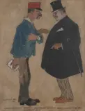 O scrisoare pierdută by Gheorghe Zamphiropol-Dall, 1917, acuarelă şi tuş pe hârtie, sold Sep 2019
