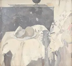 Natură statică cu fructe by Gabriel Catrinescu, ulei pe pânză, sold Sep 2019