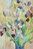 Iriși by Ecaterina Cristescu Delighioz, 1967, tempera și guașă pe hârtie, sold Sep 2019