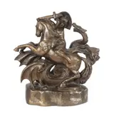 Sfântul Gheorghe omorând balaurul by Ion Irimescu, 1945, bronz, sold Oct 2019