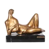 Florica Ioan, Nud culcat, 2002, bronz cu soclu de marmură