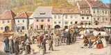 Zi de târg by Ludovic Bassarab, ulei pe lemn, sold Jun 2019