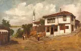 Turci la Turtucaia by Ludovic Bassarab, ulei pe carton, sold Jun 2019
