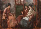 La șuetă by Nicolae Vermont, 1916, ulei pe carton, sold Jun 2019