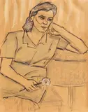 Femeie în interior by Theodor Pallady, acuarelă şi creion pe hârtie, sold Jun 2019