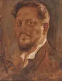 Autoportret by Nicolae Vermont, 1909, ulei pe carton, sold Jun 2019