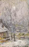 Iarnă by Rudolf Schweitzer–Cumpăna, ulei pe pânză lipită pe carton, sold Jun 2019