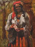Ghicitoare by Octav Băncilă, ulei pe pânză, sold Jun 2019