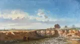 Henri Trenk, Podeț peste râul Buzău, 1874, ulei pe lemn
