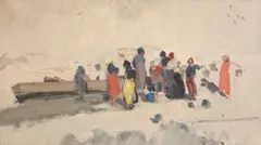 Pe nisipurile Balcicului by Eustațiu Stoenescu, ulei pe pânză lipită pe carton, sold Jun 2019