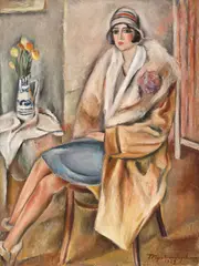 Eleganță by Tache Papatriandafil, 1929, ulei pe pânză, sold Jun 2019