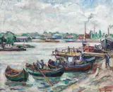 Nicolae Dărăscu, Dunărea la Brăila, a doua jumătate a anilor '30, ulei pe pânză