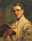 Aurel Băeșu, Autoportret, ulei pe carton