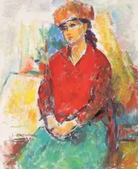 Modelul by Ion Musceleanu, 1990, ulei pe pânză lipită pe carton, offered Jun 2019