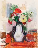 Vas cu flori by Ion Musceleanu, 1992, ulei pe carton, sold Jun 2019