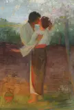 Idilă by Leon Biju, ulei pe pânză, sold Jun 2019