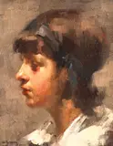 Alexandru Romano, Profil de fetiță, 1914, ulei pe pânză