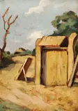 Peisaj la Sf. Gheorghe by Adam Bălţatu, ulei pe carton, sold Jun 2019
