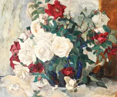 Aurel Băeșu, Trandafiri, 1915, ulei pe carton