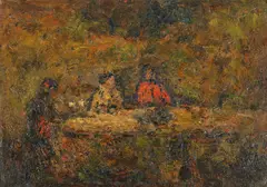 Rudolf Schweitzer–Cumpăna, Masă în familie, ulei pe carton